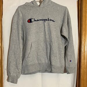 Champion Boy’s Youth XL Grey Hooded Long Sleeve Pullover-pouch pocket sweatshirt